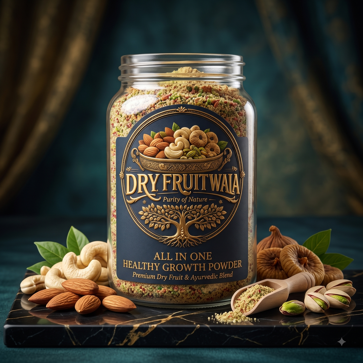 Dry Fruit Wala® All-in-One Healthy Growth Powder Normal Flavour | Premium Dry Fruit & Ayurvedic Blend for Natural Strength & Energy