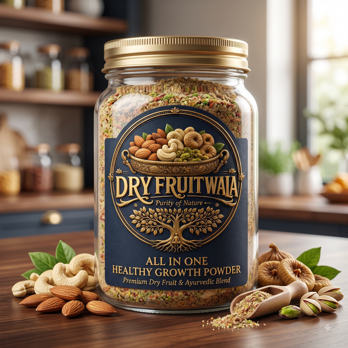 Dry Fruit Wala® All-in-One Healthy Growth Powder Normal Flavour | Premium Dry Fruit & Ayurvedic Blend for Natural Strength & Energy